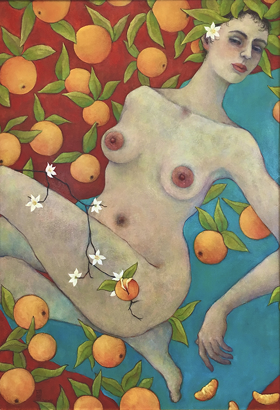 Rachel Romano, Sweet Pulp, oil on paper, 127cmx96cm (all rights reserved. Reproduction prohibited).